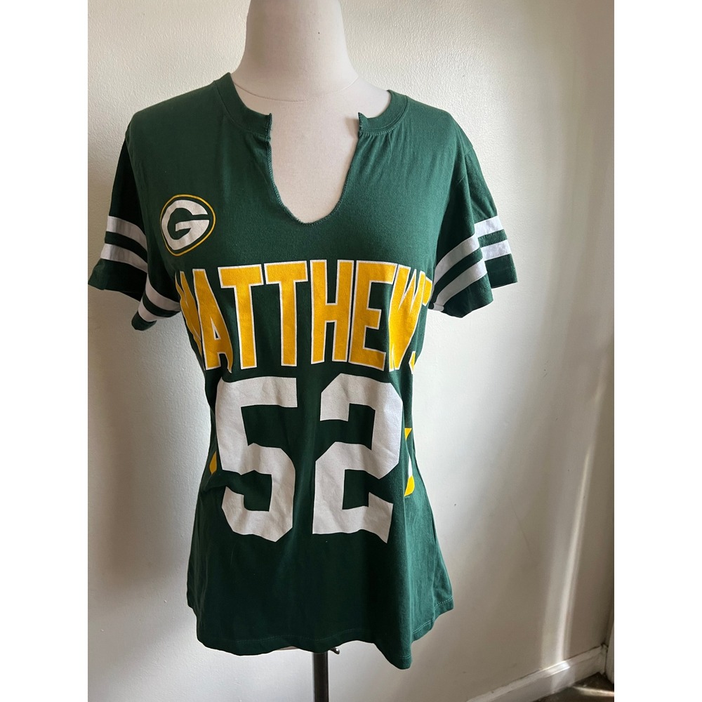 NFL Green Bay‎ Packers Clay Matthews 52 Graphic T-Shirt Green Womens 2012 NWT